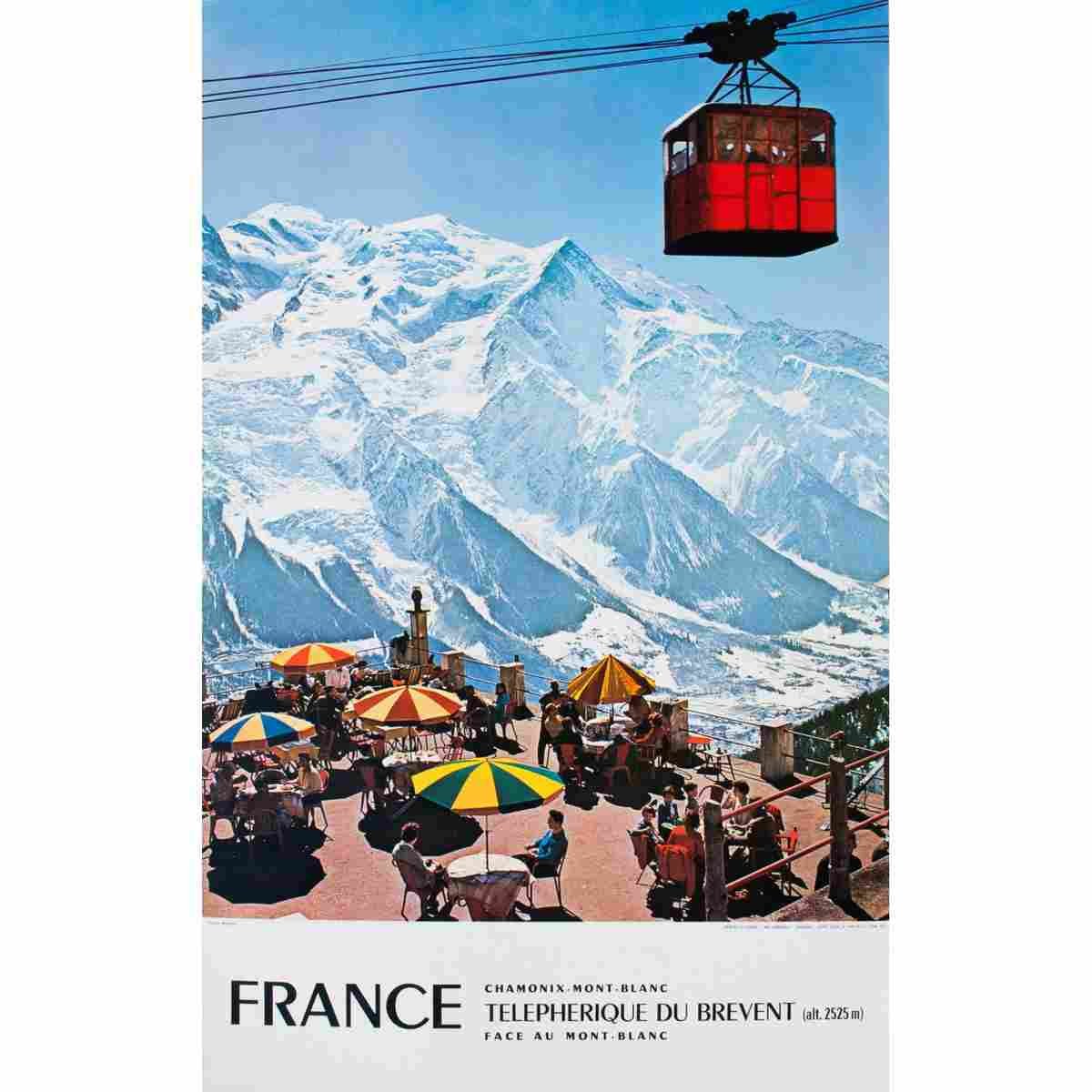 chamonix mont blanc telepherique du brevent 1972 2 Advert A4 Photo Print