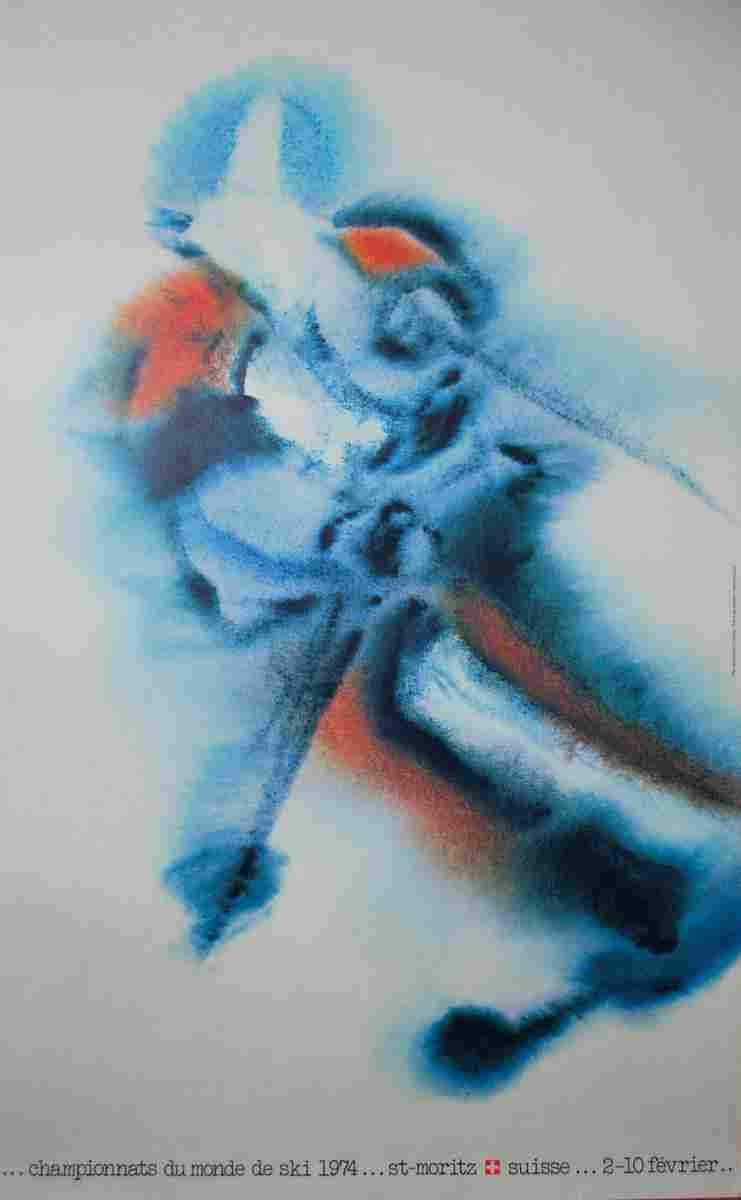 championnats du monde de ski st moritz eugene bachmann 1974 4 Advert A4 Photo Print