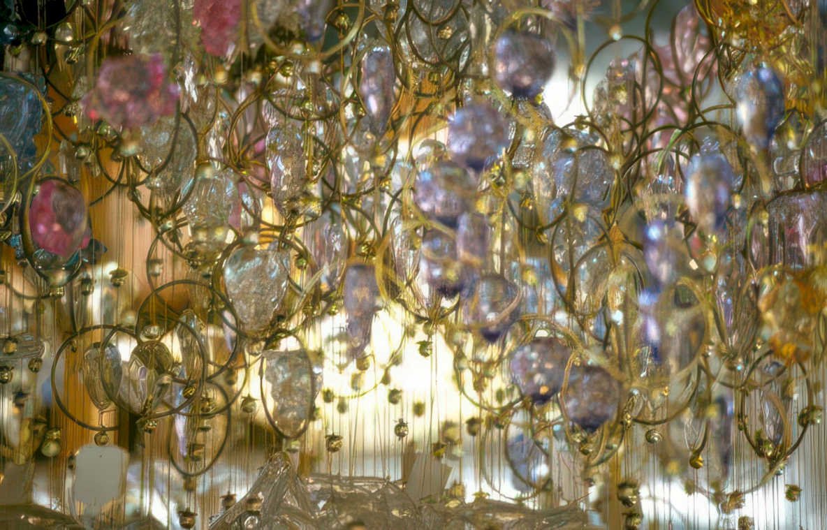 chandelier crystal reflects Vintage A4 Photo Print