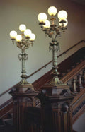 chandeliers staircase lighting Vintage A4 Photo Print