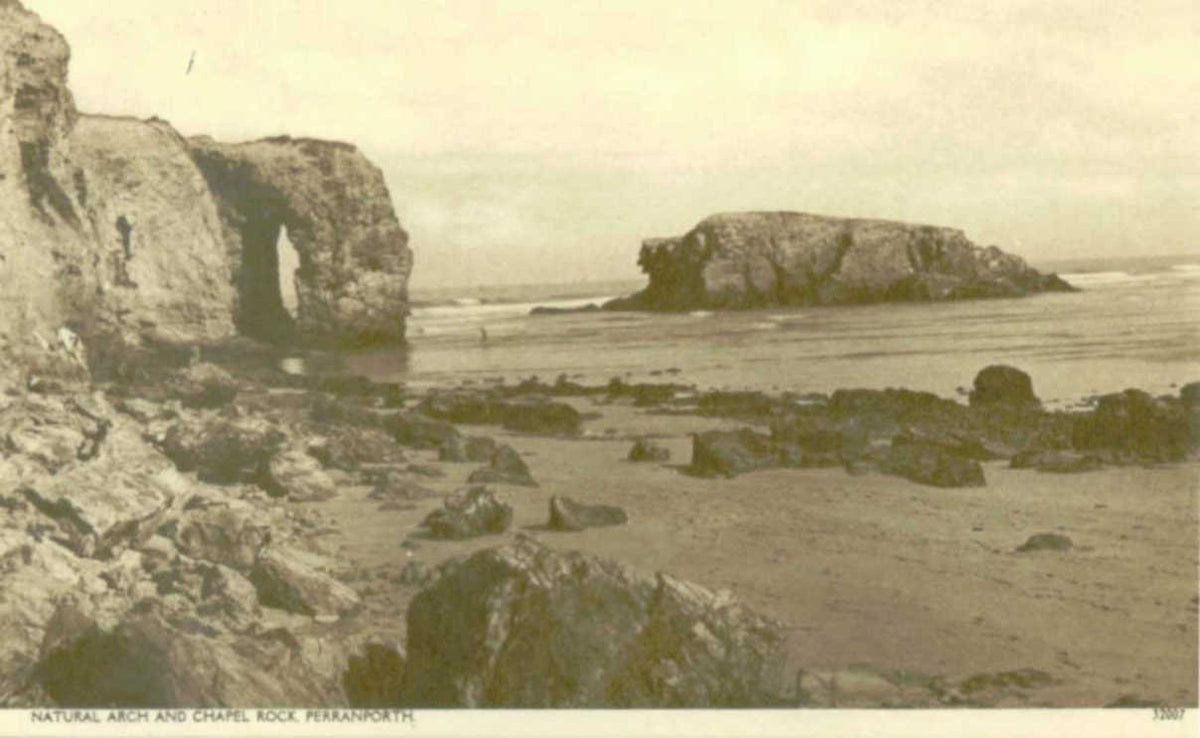 chapel rock perranporthVintage 1880s 1900s A4 Photo Print