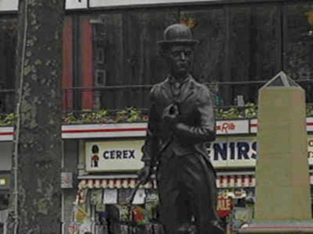 chaplin statue nyc1980s 1990s A4 Photo Print