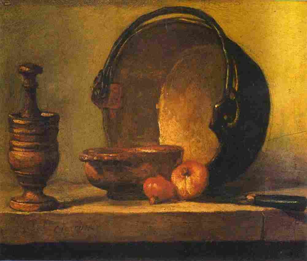 char Kitchen Still Life with Pestle and Mortar Art A4 Photo Print
