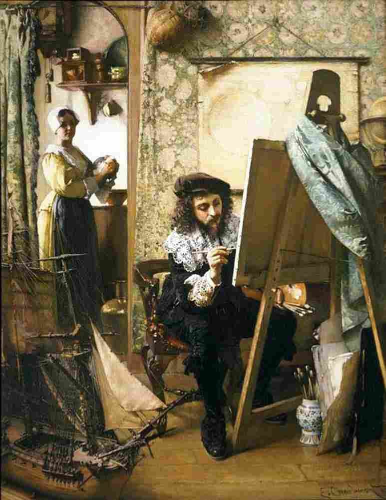 charlemont Artist in his Studio Art A4 Photo Print