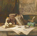 charlemont hugo still life with tomes Art A4 Photo Print