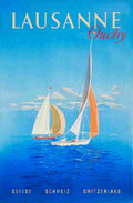 charles kuhn lausanne ouchy 1952 4 Advert A4 Photo Print