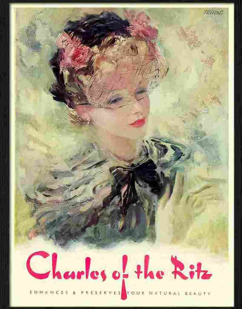 charles of the ritz 1950s Advert A4 Photo Print
