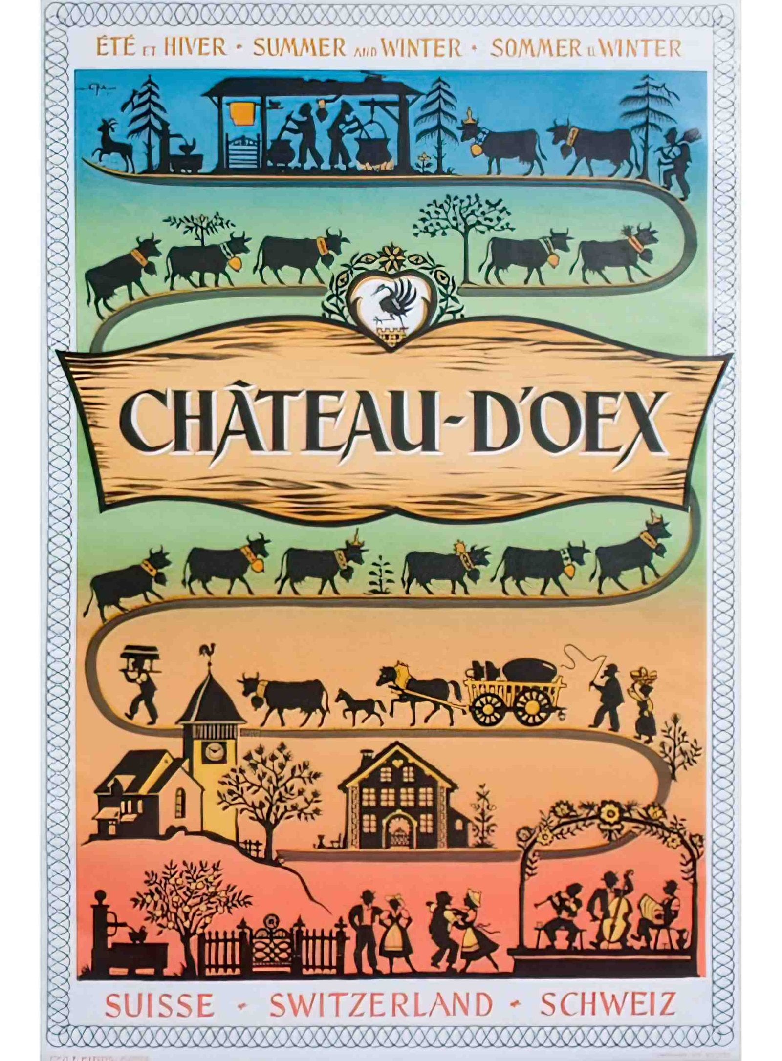 chateau d oex walter spinner 1950 1 Advert A4 Photo Print