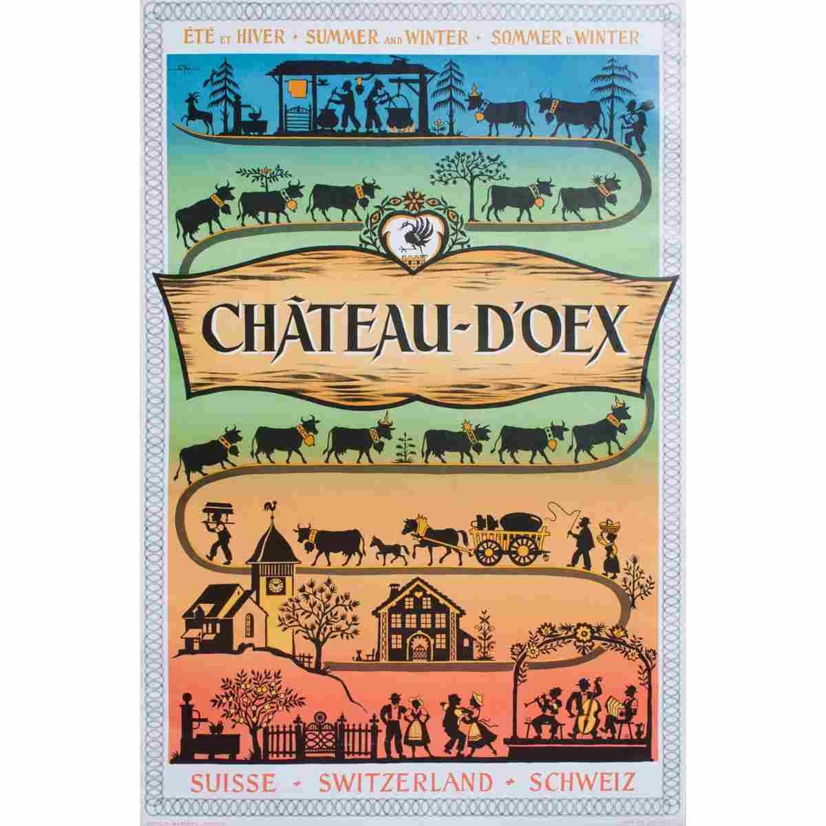 chateau d oex walter spinner 1950 2 Advert A4 Photo Print