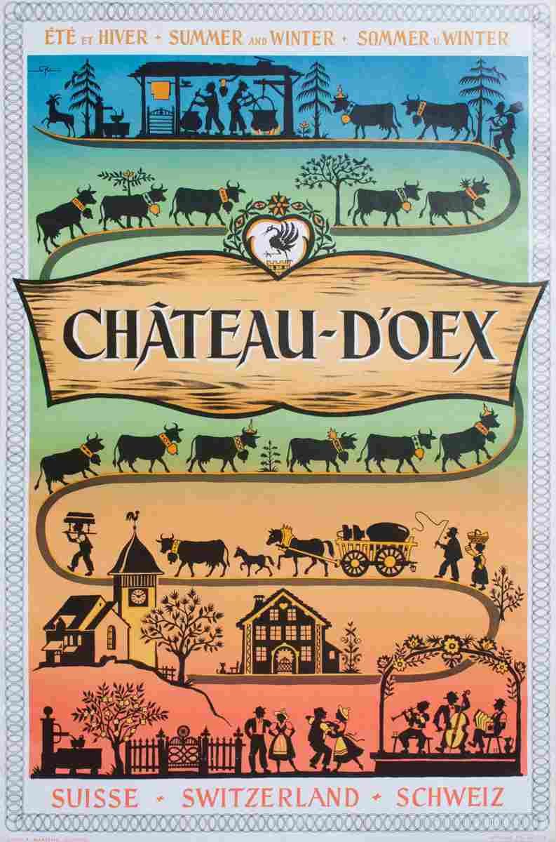 chateau d oex walter spinner 1950 4 Advert A4 Photo Print