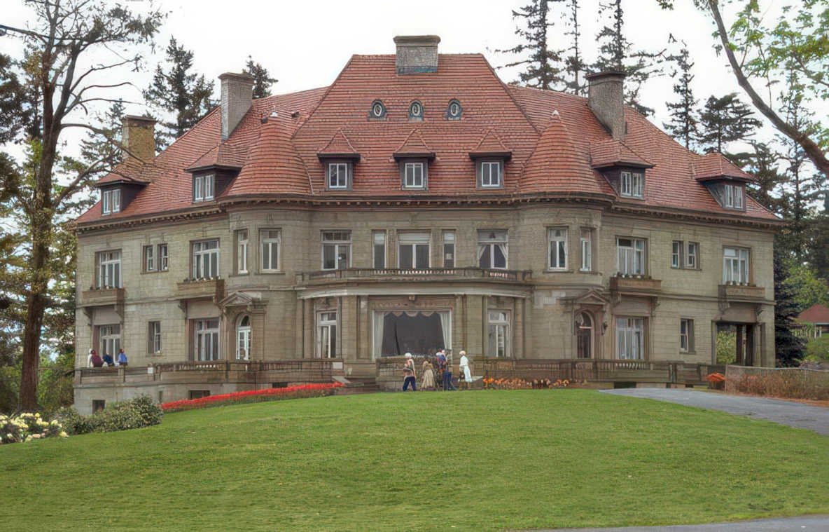 chateau lake washington Vintage A4 Photo Print