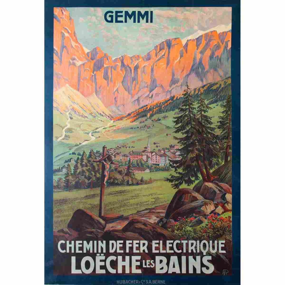 chemin de fer electrique loeche les bains 1910 2 Advert A4 Photo Print