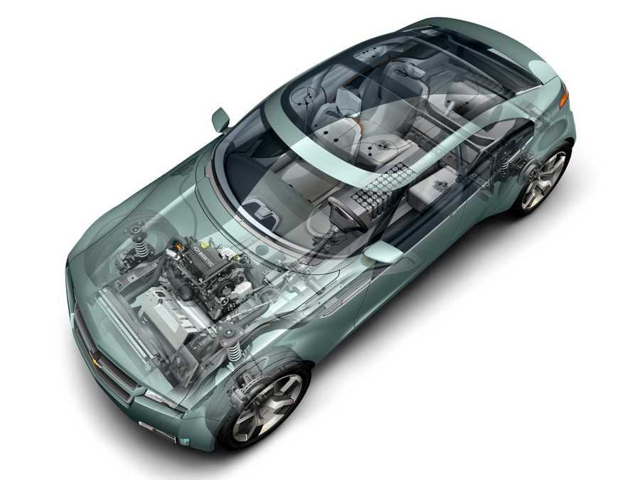 chevrolet volt concept 2007 cutaway A4 Photo Print