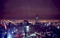 chicago night skyscape Vintage A4 Photo Print