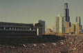 chicago skyline crowd Vintage A4 Photo Print