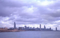 chicago skyline lakefront Vintage A4 Photo Print