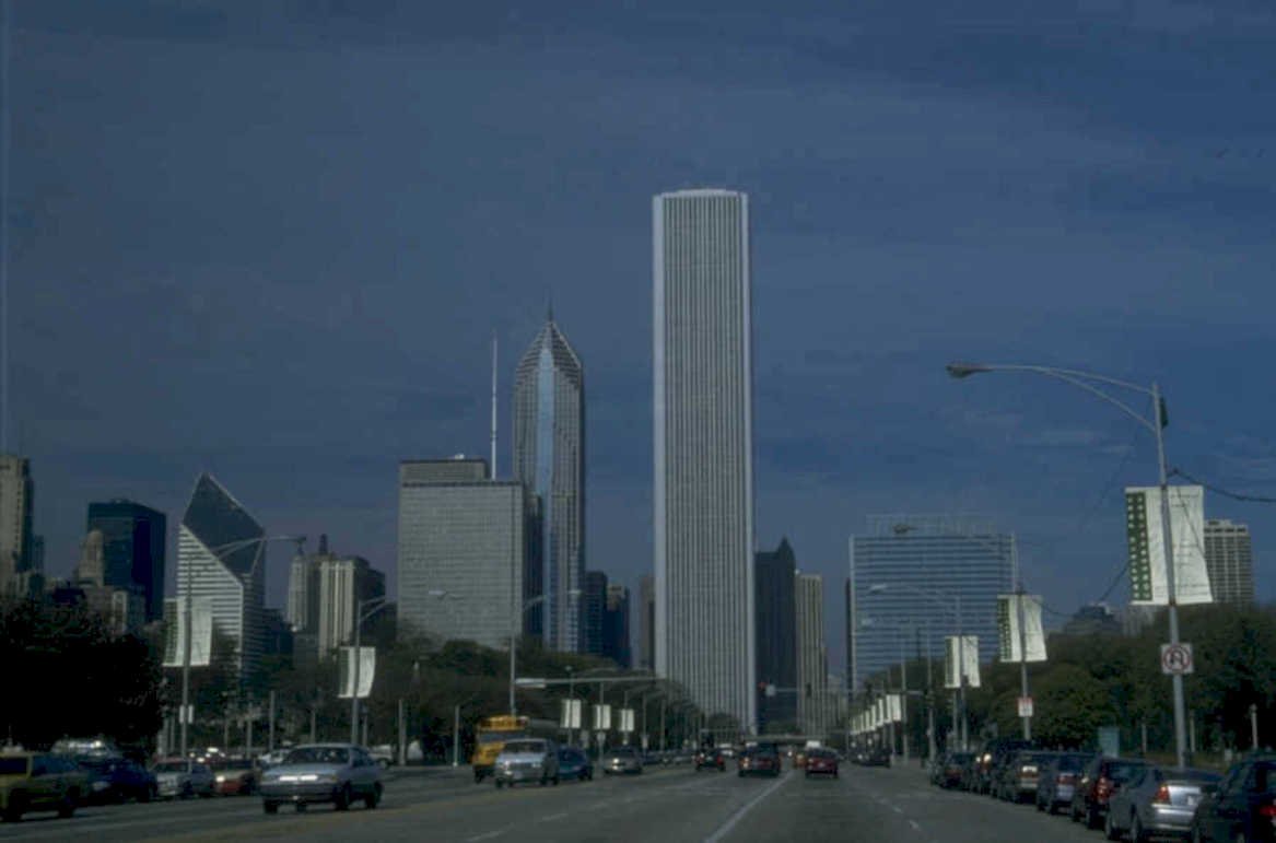 chicago skyline rush 1980s 1990s A4 Photo Print
