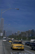 chicago skyline traffic 1980s 1990s A4 Photo Print
