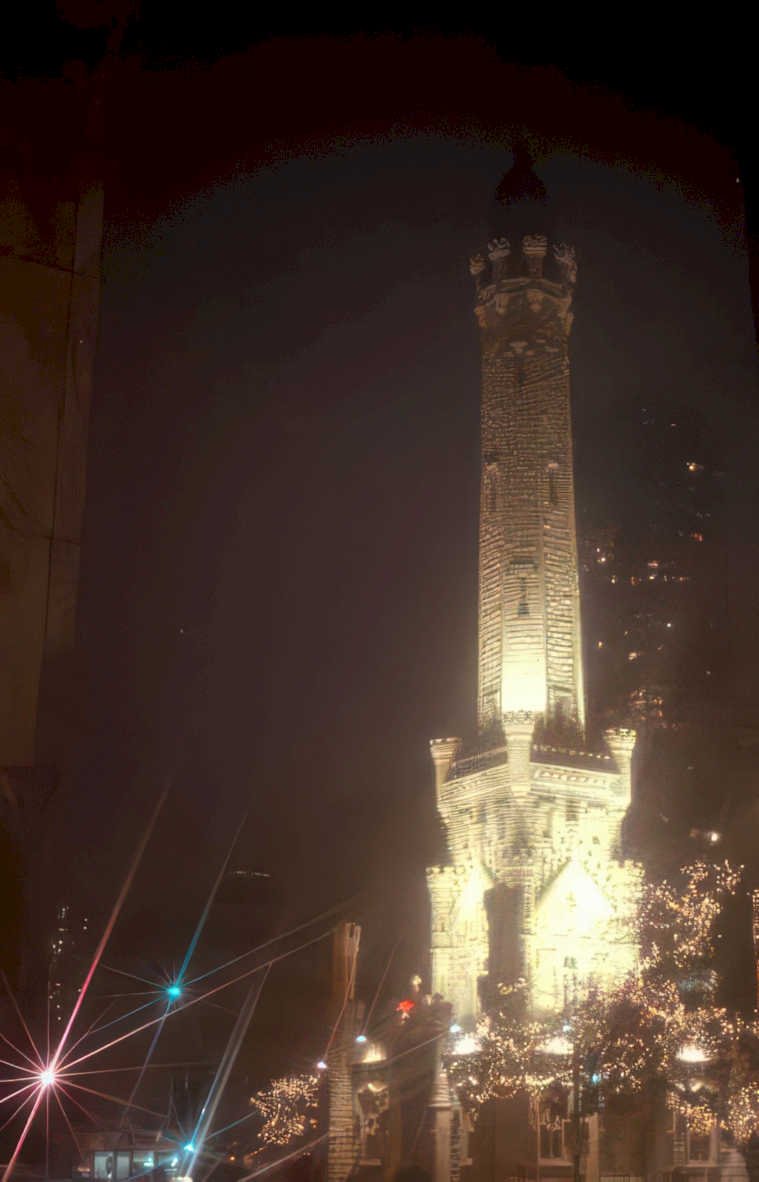 chicago water tower 1 Vintage A4 Photo Print