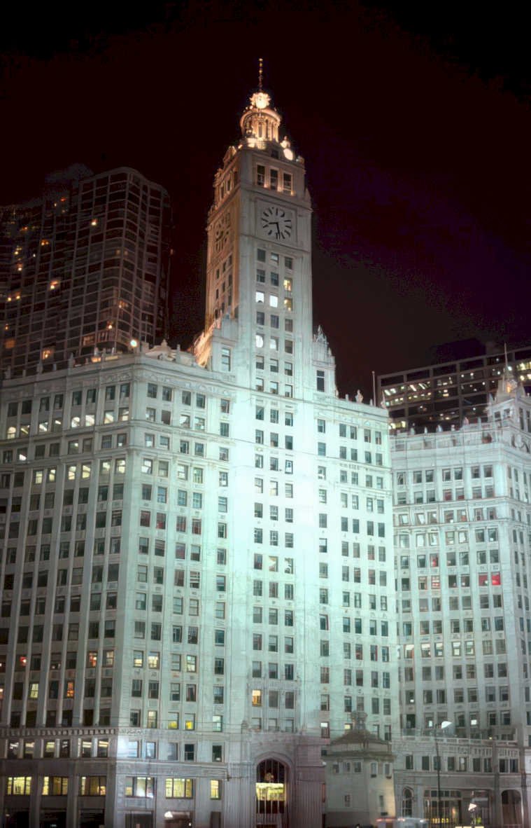 chicago water tower 2 Vintage A4 Photo Print
