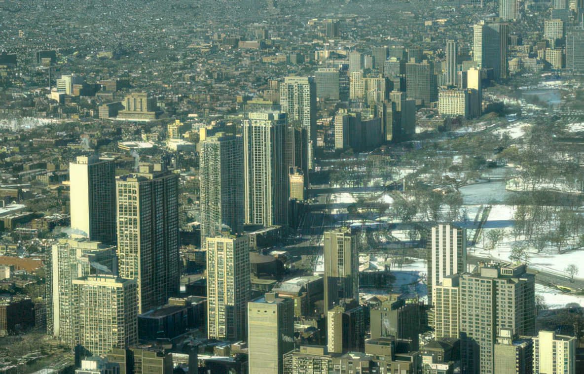 chicago winter cityscape 1 Vintage A4 Photo Print