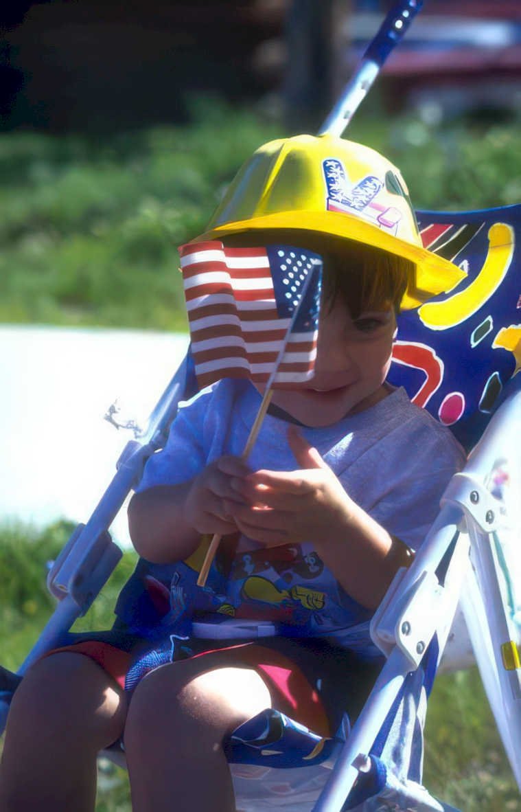 child 4thofjuly picnic Vintage A4 Photo Print