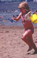 child beach summer Vintage A4 Photo Print