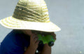 child binoculars sunhat Vintage A4 Photo Print