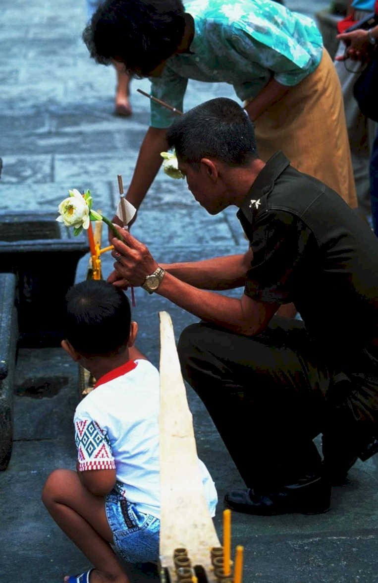 child flowers ritual1980s 1990s A4 Photo Print