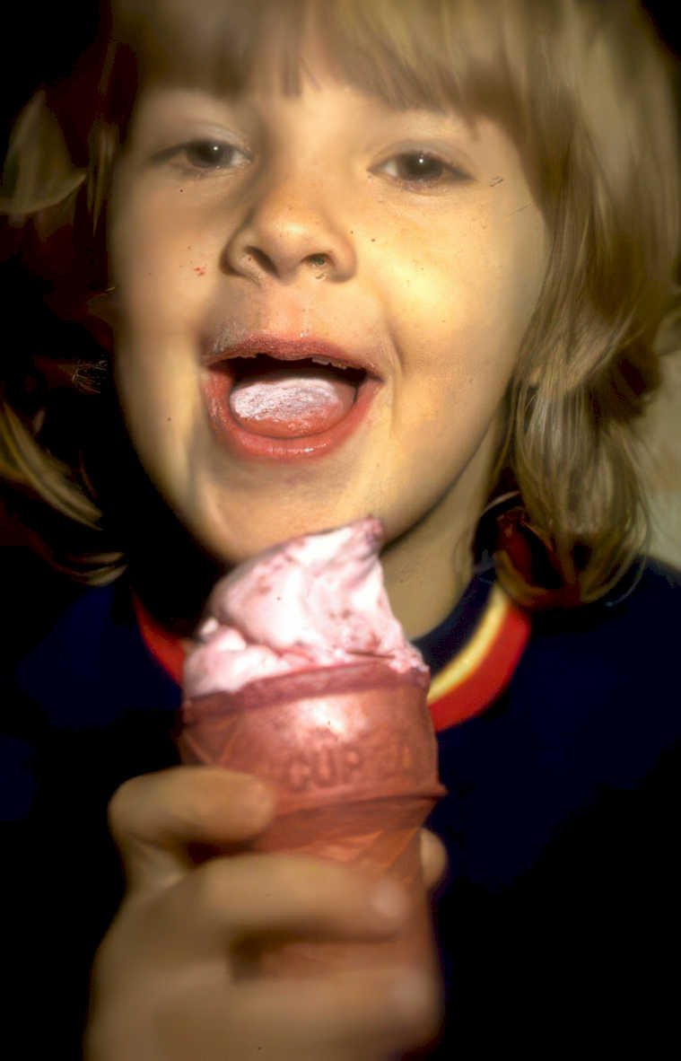 child icecream cupoeway Vintage A4 Photo Print