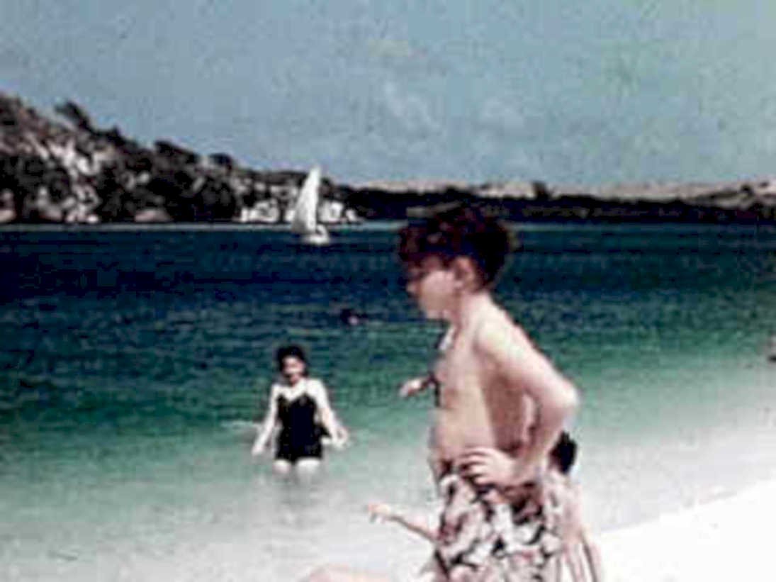 children beach sailboat1980s 1990s A4 Photo Print