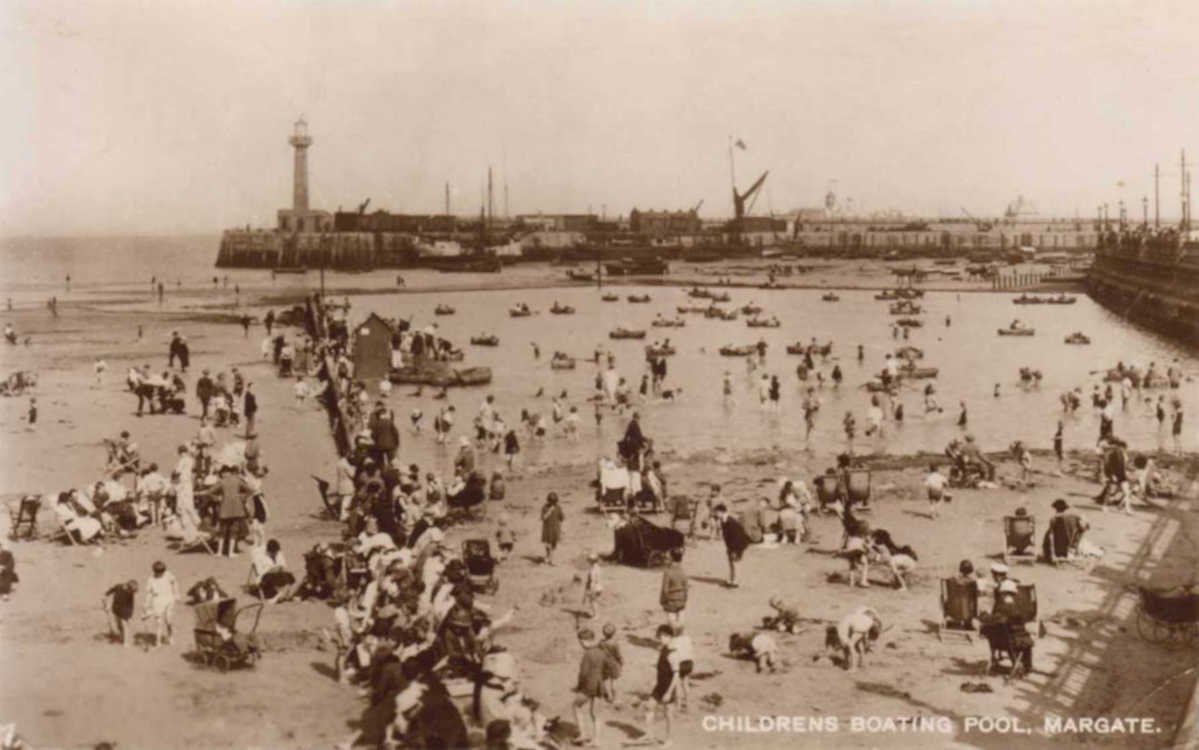 children boating poolVintage 1880s 1900s A4 Photo Print
