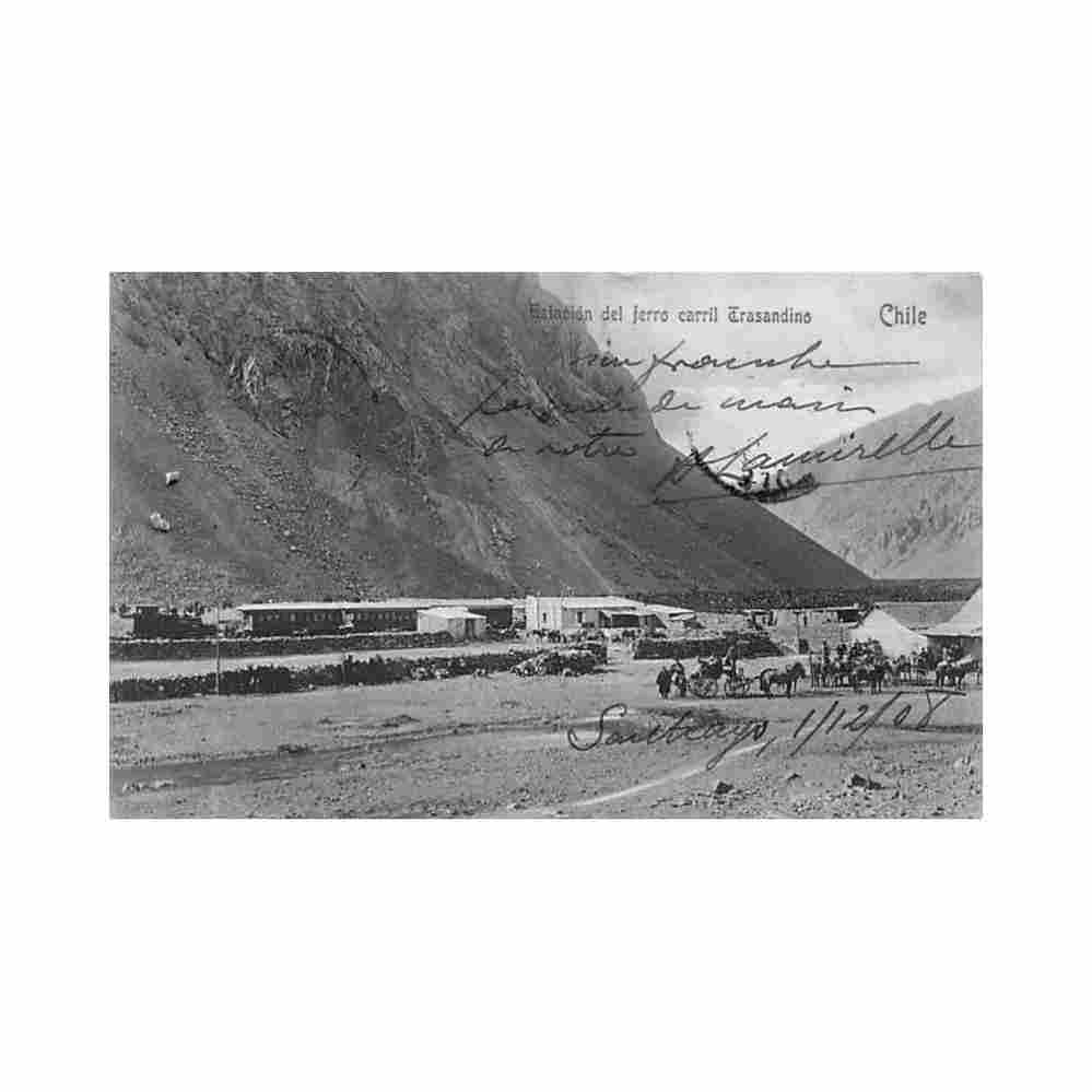 chile estacion del ferrocarril transandino ed desconocido Vintage A4 Photo Print