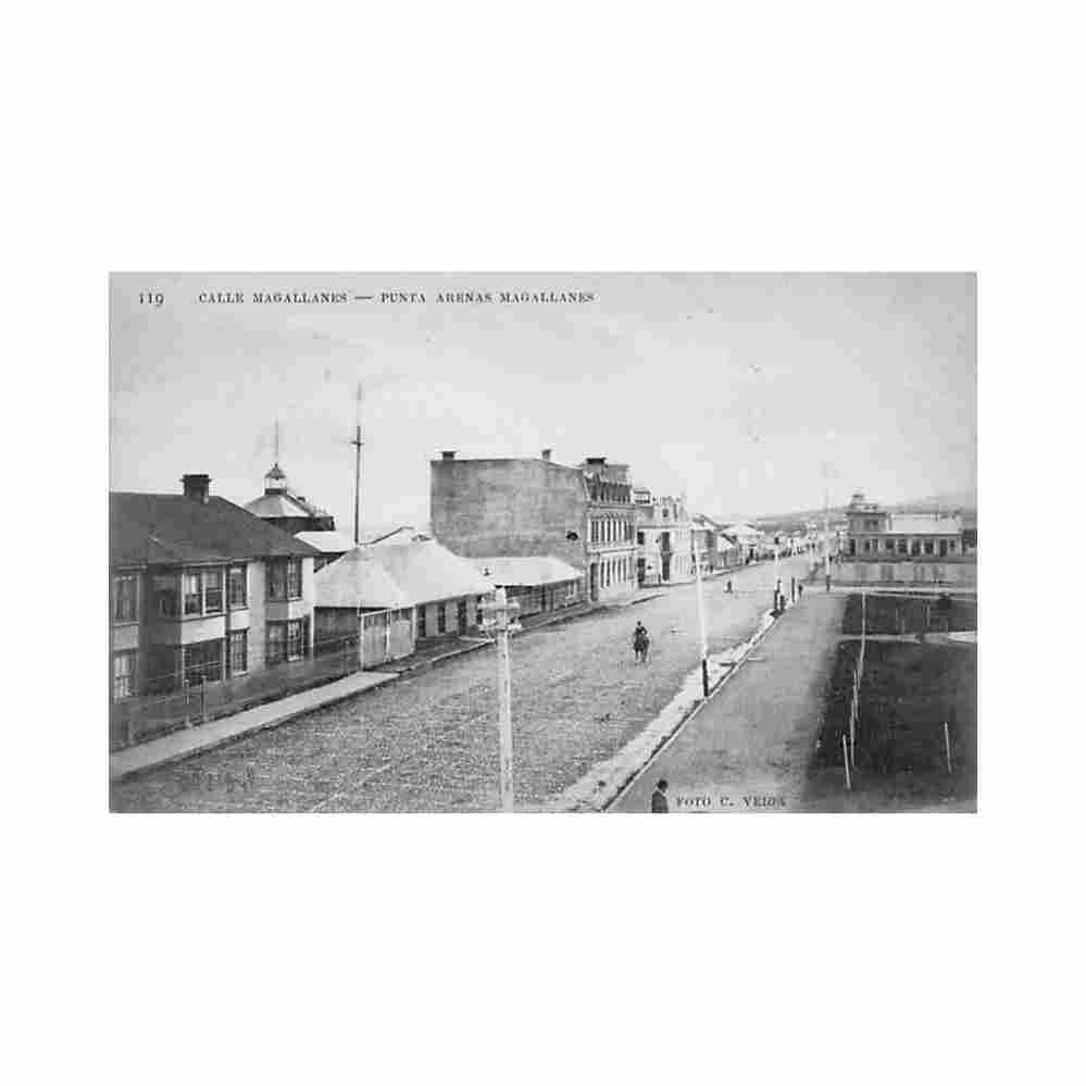 chile punta arenas calle magallanes ed c veiga 119 Vintage A4 Photo Print