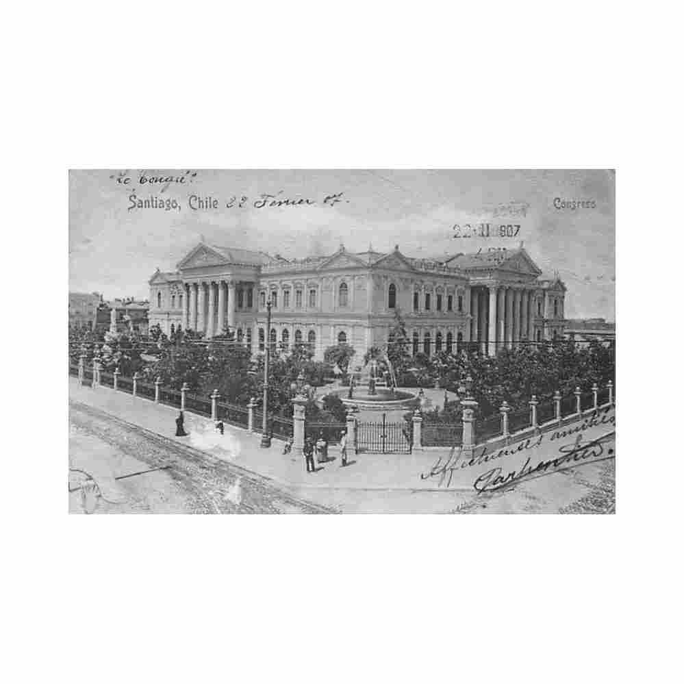chile santiago congreso ed desconocido Vintage A4 Photo Print
