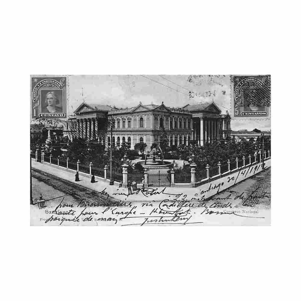 chile santiago congreso nacional ed desconocido Vintage A4 Photo Print