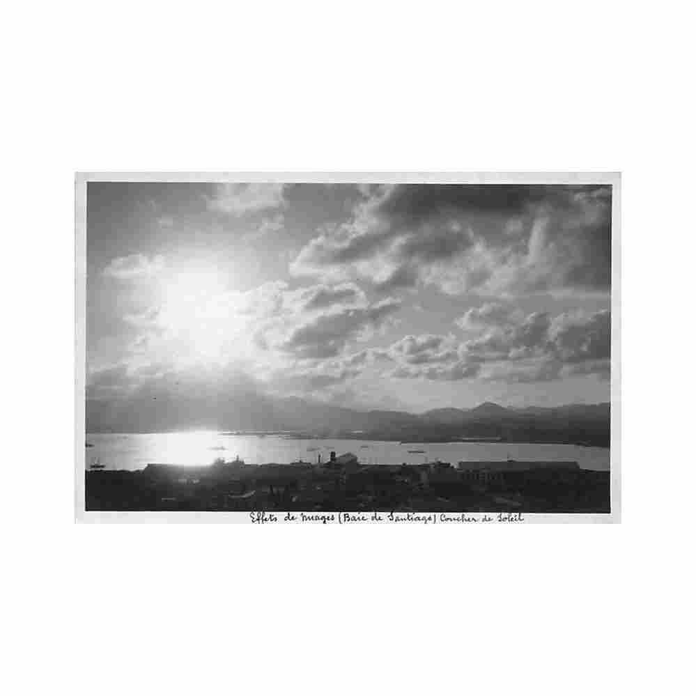 chile santiago efectos de nubes puesta de sol ed desconocido Vintage A4 Photo Print
