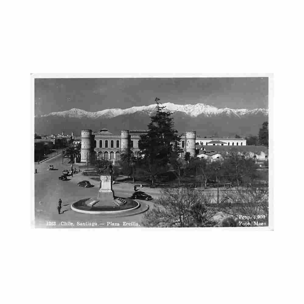 chile santiago plaza ercilla ed mora 1263 Vintage A4 Photo Print