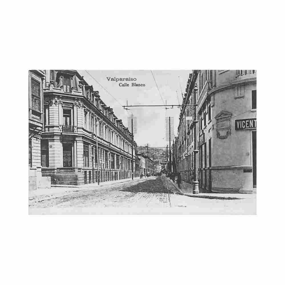 chile valparaiso calle blanco ed c kirsinger cia Vintage A4 Photo Print