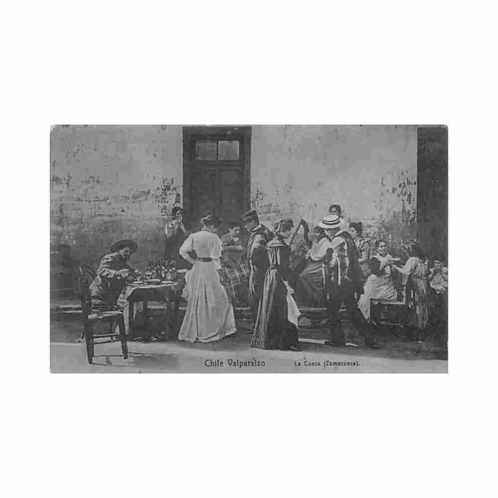 chile valparaiso la cueca zamacueca ed f niemeyer 36 Vintage A4 Photo Print