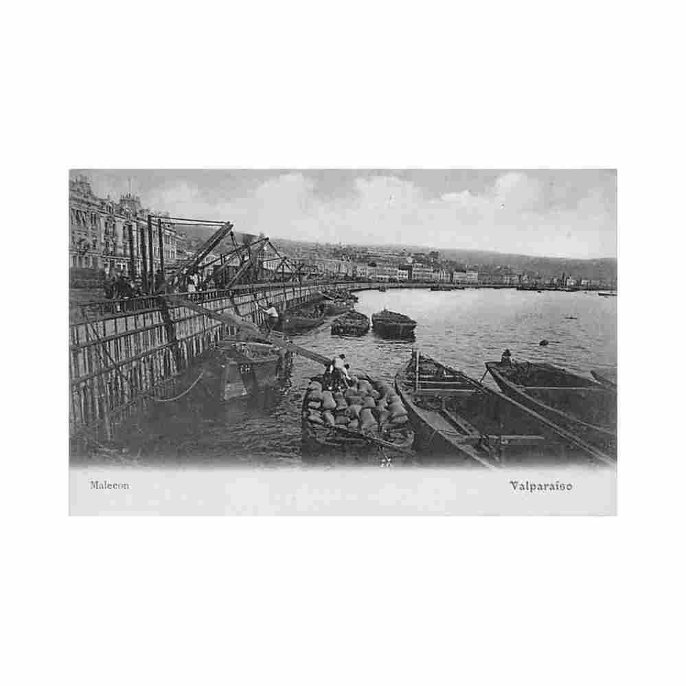 chile valparaiso malecon ed c kirsinger cia Vintage A4 Photo Print