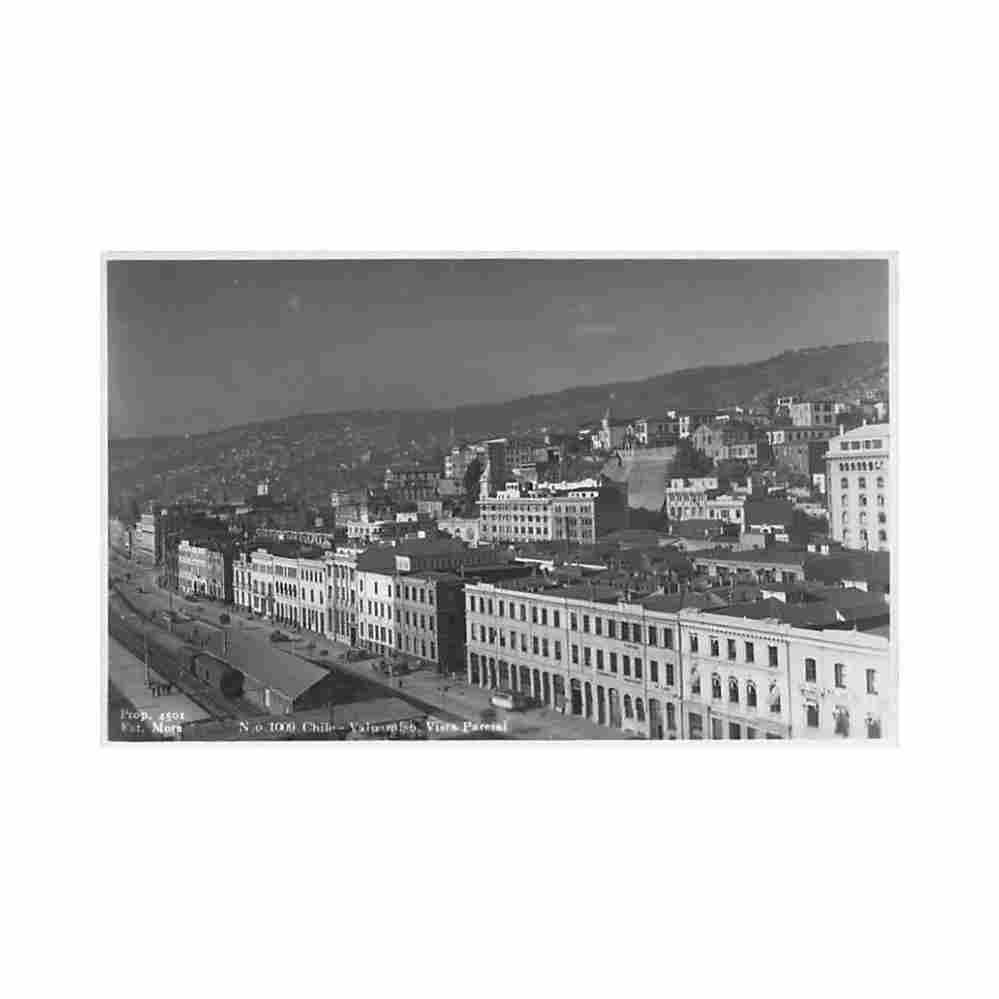 chile valparaiso vista parcial ed mora 1009 Vintage A4 Photo Print