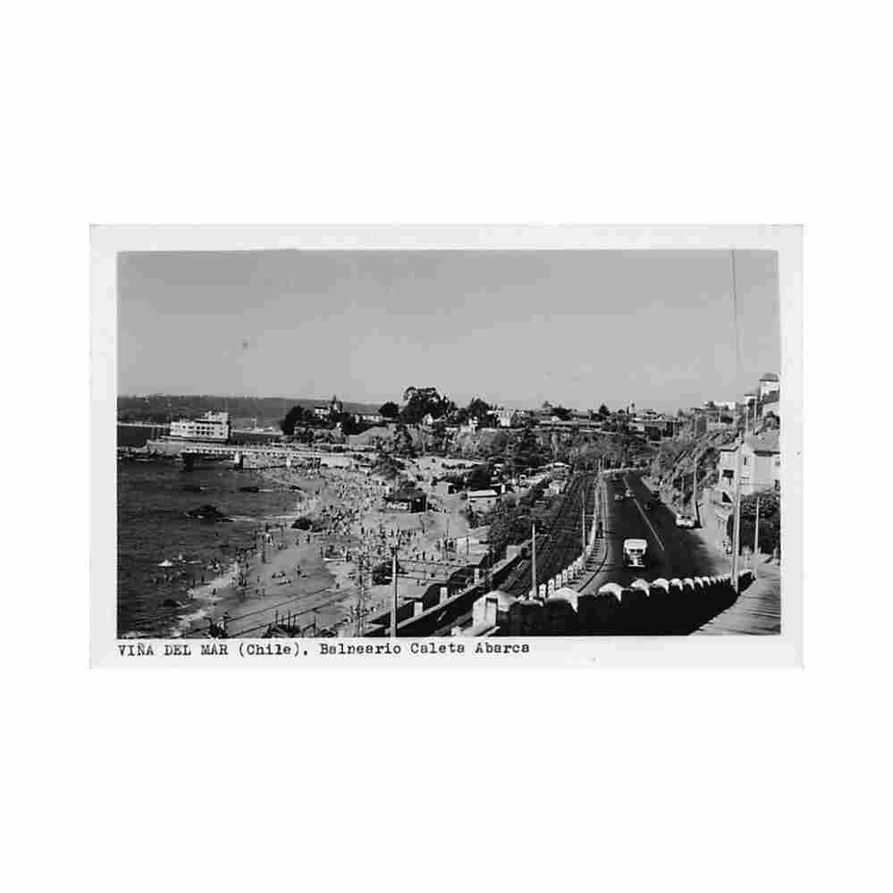 chile vina del mar balneario caleta abarca ed desconocido Vintage A4 Photo Print