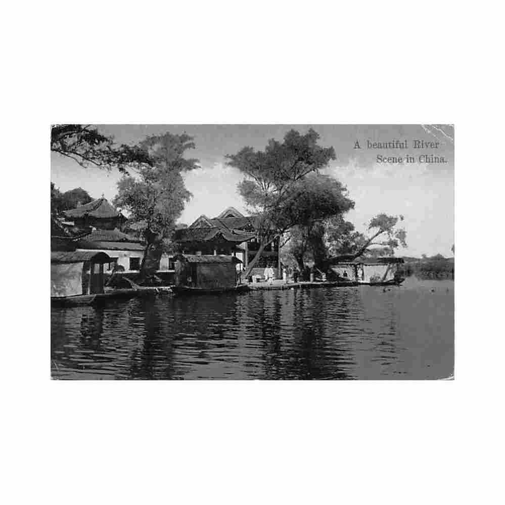 china a beautiful river scene kingshill 192 Vintage A4 Photo Print