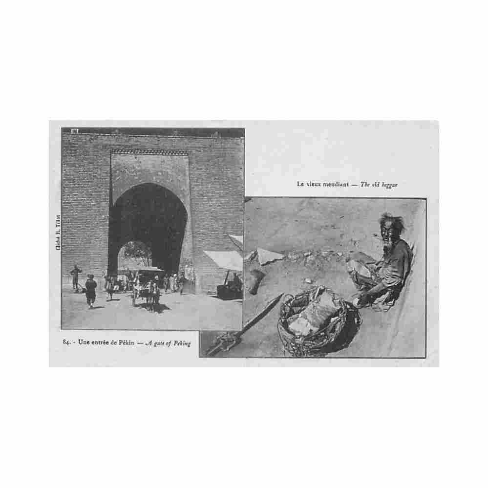 china beijing a gate the old beggar r tillot 84 Vintage A4 Photo Print