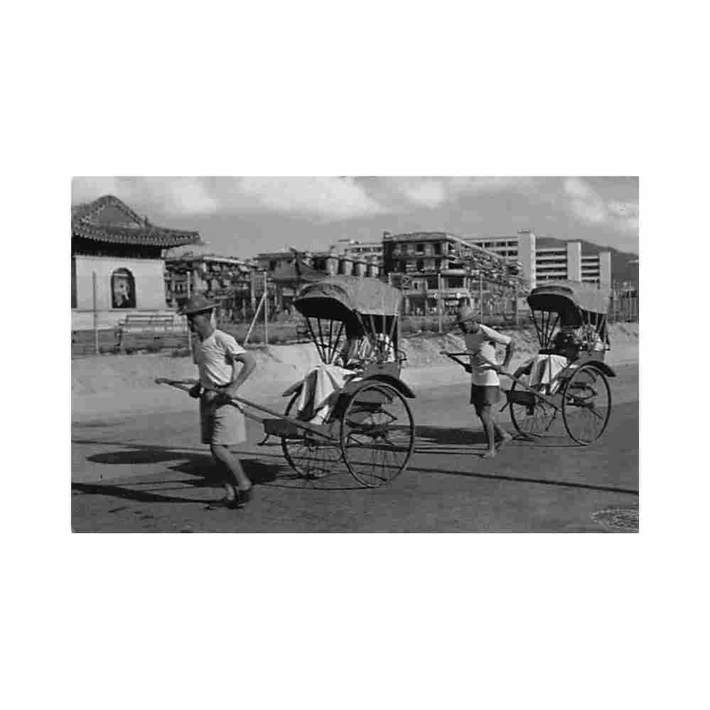 china hong kong rickshaw pullers swindon book co Vintage A4 Photo Print