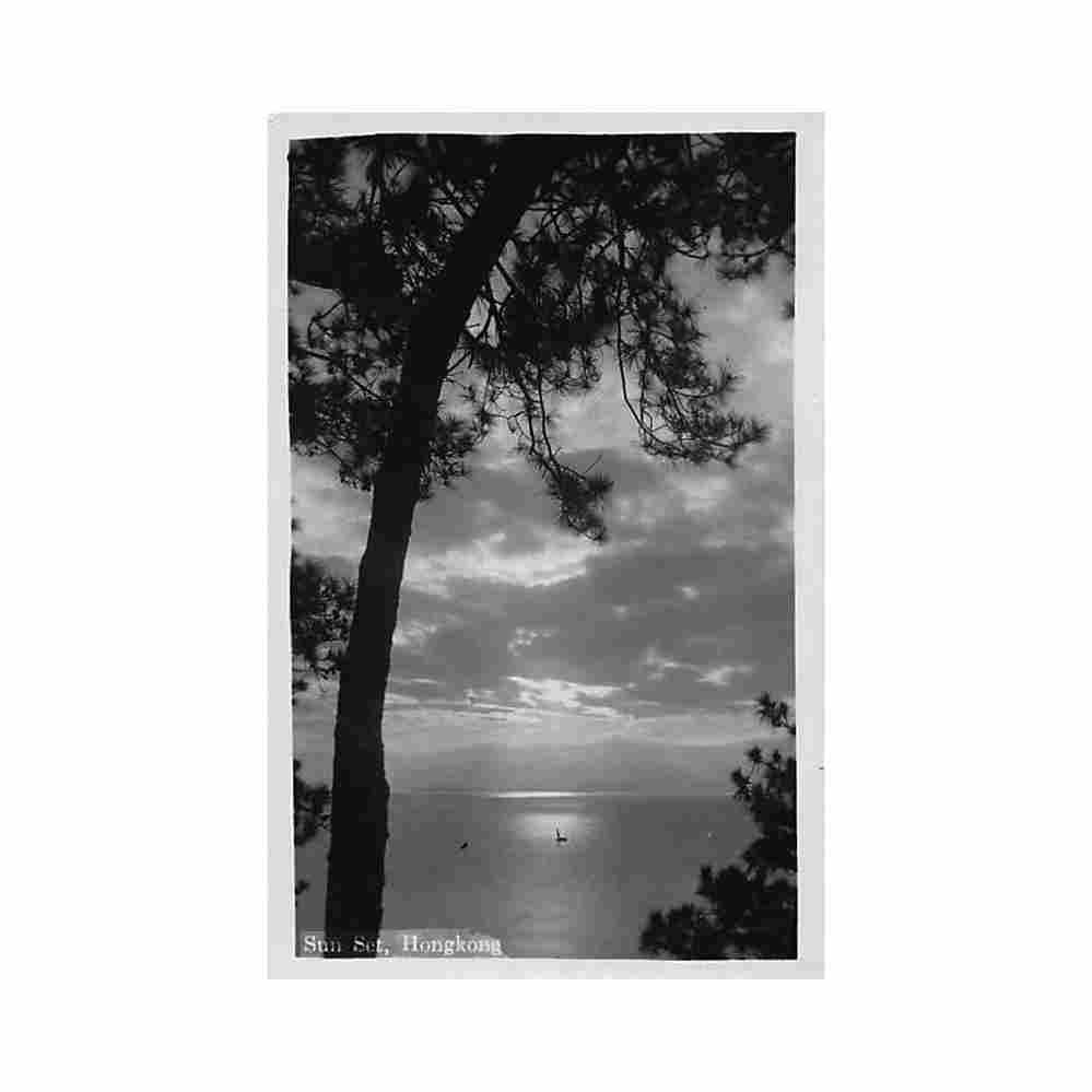 china hong kong sun set Vintage A4 Photo Print