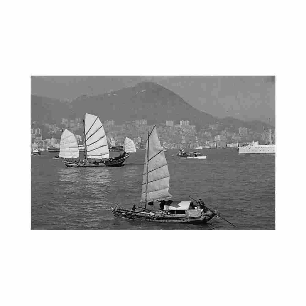 china hong kong view of the harbour twa Vintage A4 Photo Print