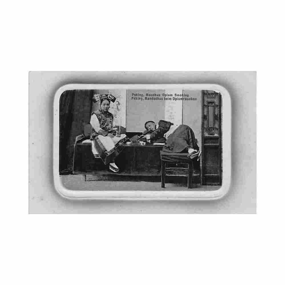china peking manchus opium smoking Vintage A4 Photo Print