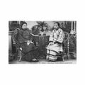 china two young women having tea Vintage A4 Photo Print